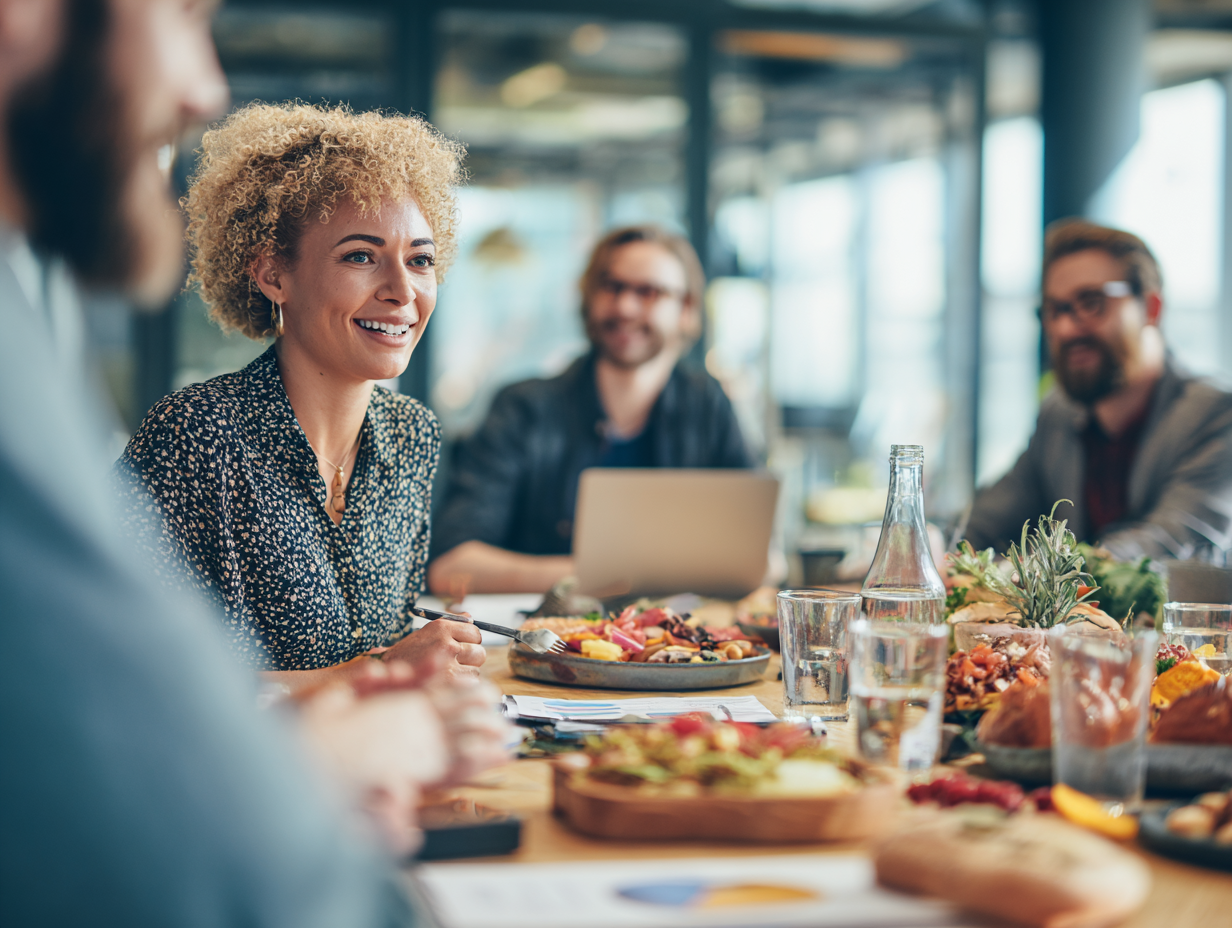 Збалансований обід з овочами, білком та злаками